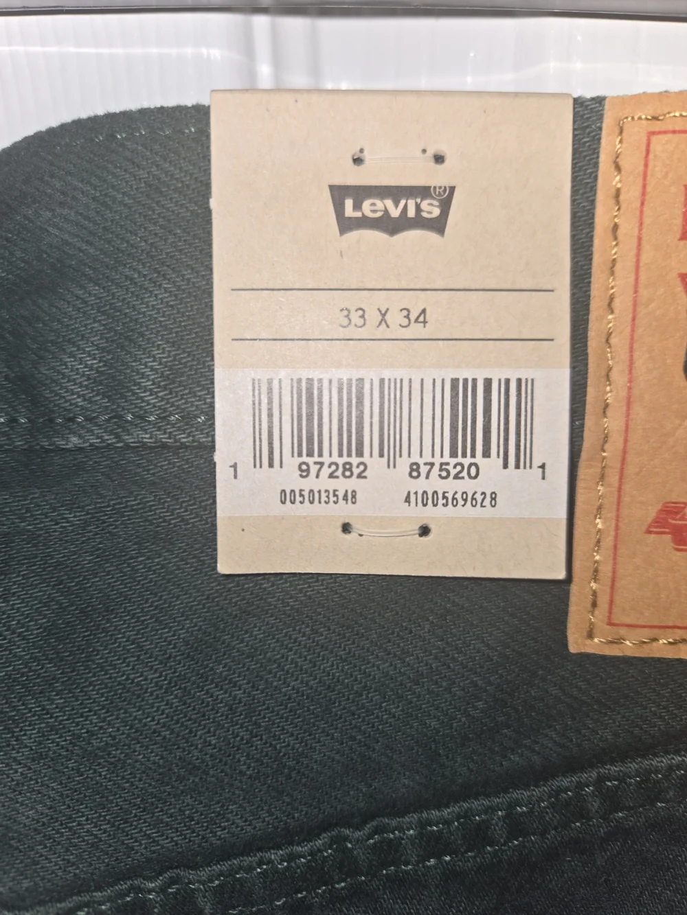 Levi's 501 Original Men's 33w X 34 L Jeans - Dark Green